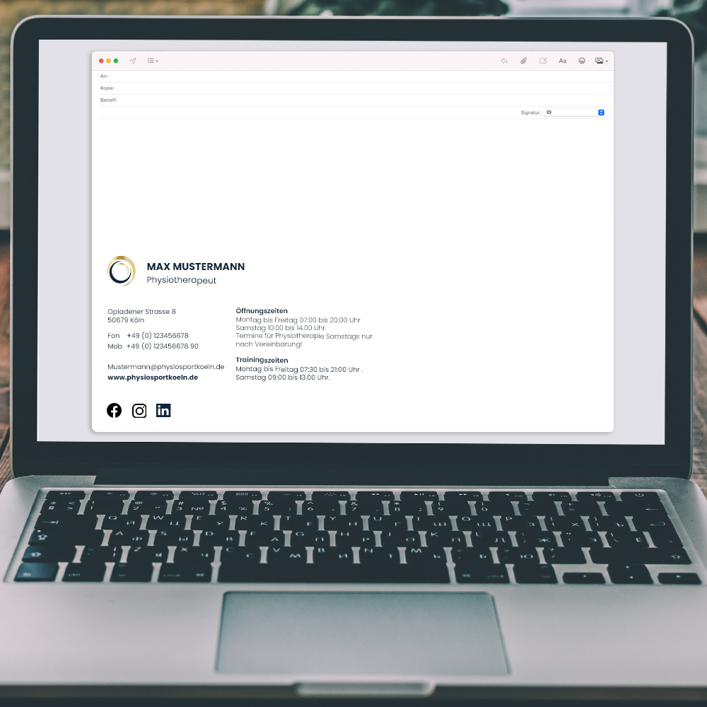 Mock up einer E-Mail Signatur