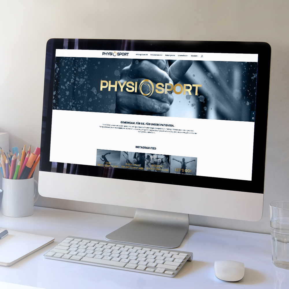 Ein Mockup der Physiosport Website