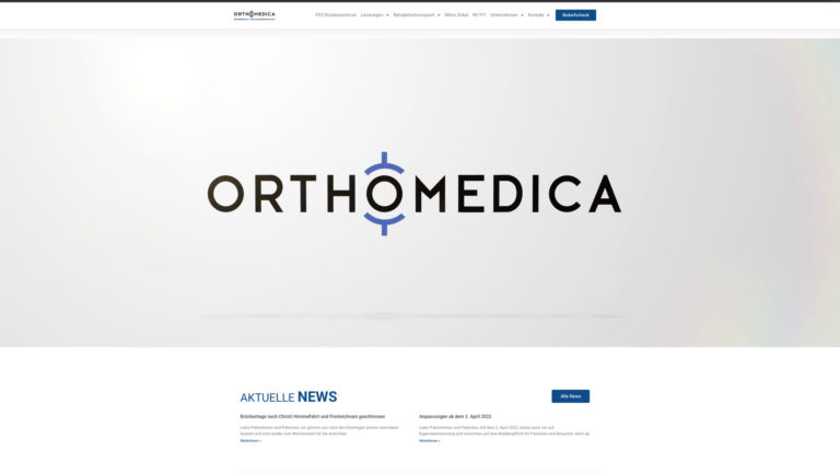 Ein Mockup von der Orthomedica Website